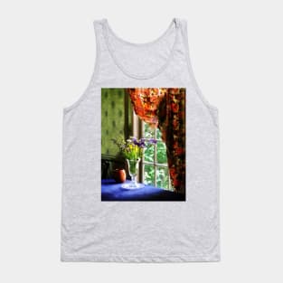 Vase of Flowers and Mug by Window Tank Top